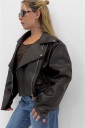giubbotto effetto pelle biker